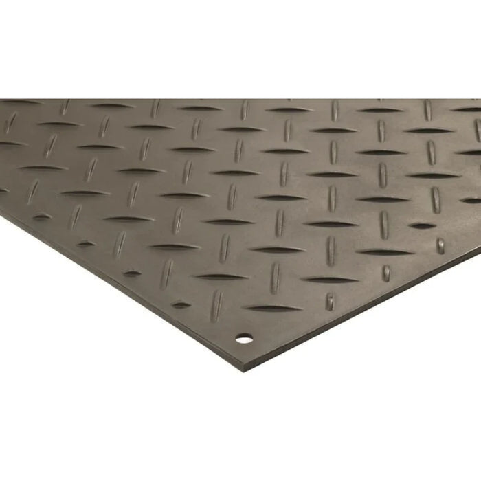 Alturnamat® Ground Protection Mat - 3' W x 6' L - 120 Ton Load Capacity - Diamond Tread One Side -  Black