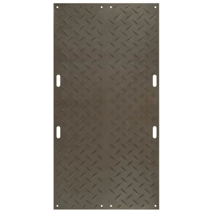 Alturnamat® Ground Protection Mat - 4' W x 8' L - Hand Holes - Diamond Tread One Side -  Black