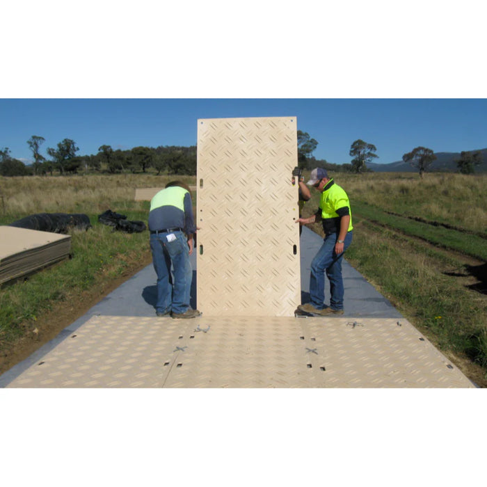 Duradeck® Ground Protection Mat - 4' x 8' - Beige - Lightweight Composite HDPE