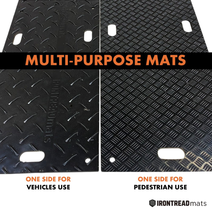 Ground Protection Mat - Heavy Duty - Diamond Tread Pattern - HDPE