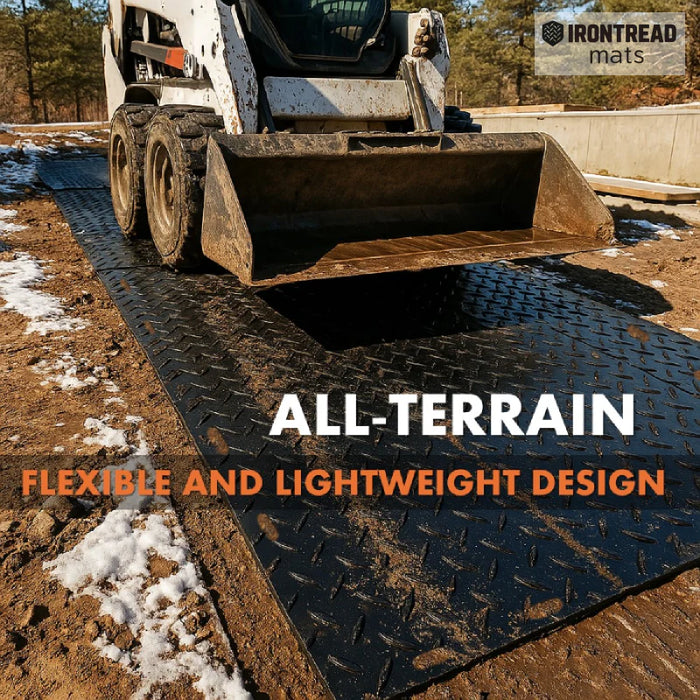 Ground Protection Mat - Heavy Duty - Diamond Tread Pattern - HDPE