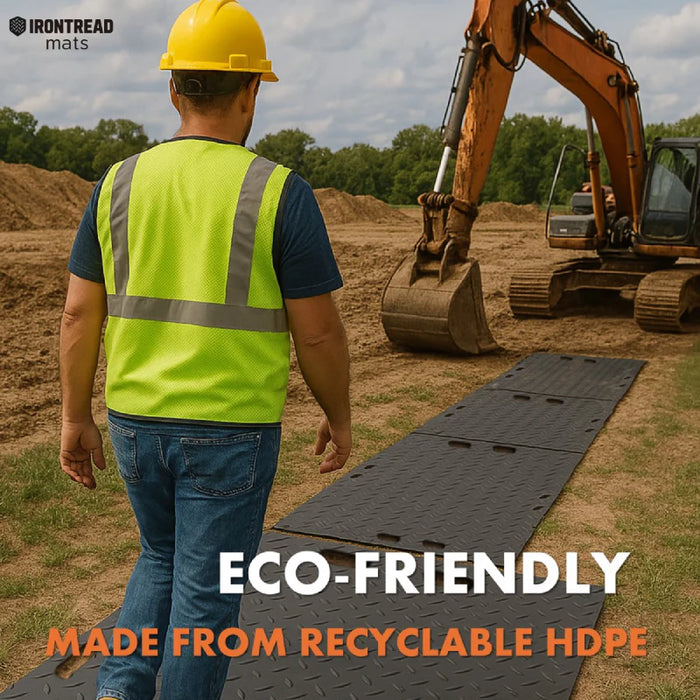 Ground Protection Mat - Heavy Duty - Diamond Tread Pattern - HDPE