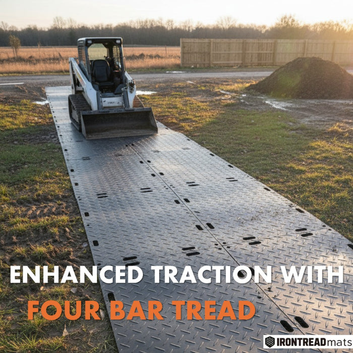 Ground Protection Mat - Heavy Duty - Diamond Tread Pattern - HDPE