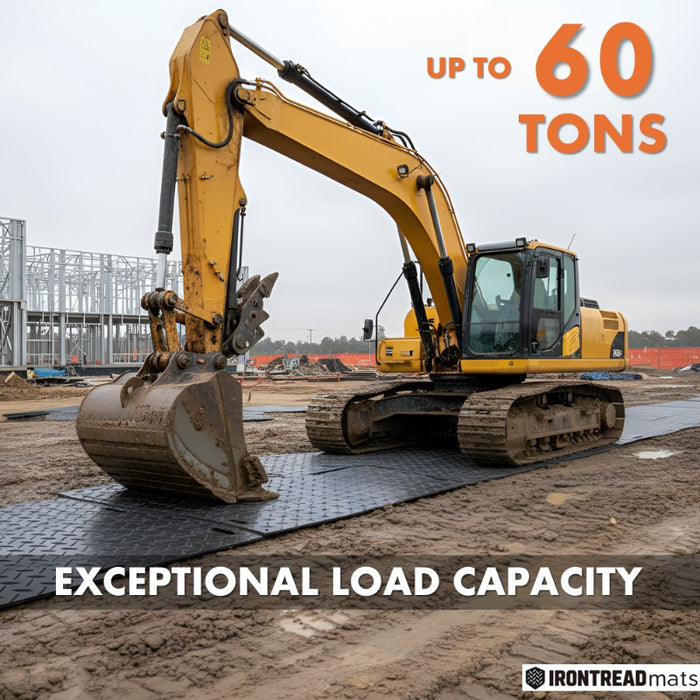 Ground Protection Mat - Heavy Duty - Diamond Tread Pattern - HDPE