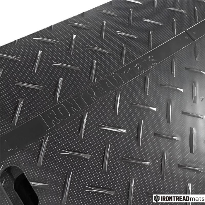 Ground Protection Mat - Heavy Duty - Diamond Tread Pattern - 3/8" Thick - HDPE - Black