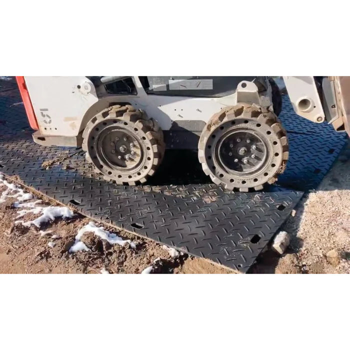 MambaMAT® Ground Protection Mat - 3' W x 8' L - Diamond / Low Profile Pedestrian Tread - Black