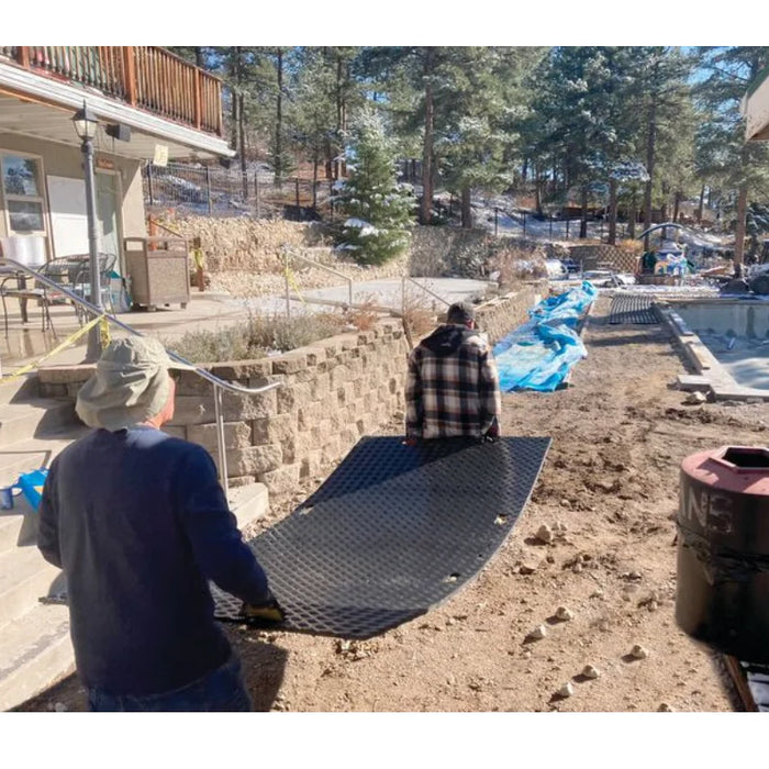 MambaMAT® Ground Protection Mat - 3' W x 8' L - Diamond / Low Profile Pedestrian Tread - Black