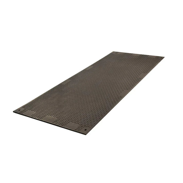Versamat® Ground Protection Mat - 2' W x 8' L - Flat Tread / Diamond Tread on Reverse - Black