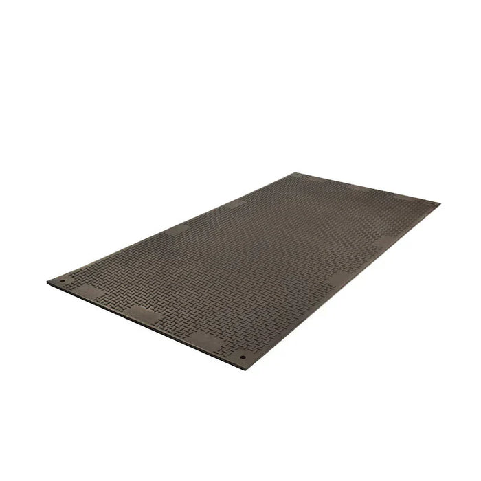 Versamat® Ground Protection Mat - 4' W x 8' L - Flat Tread / Diamond Tread on Reverse - Black