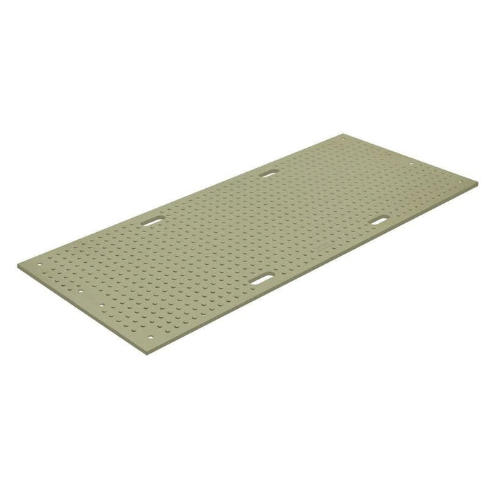 TrakMat® Ground Protection Mat - 3' W x 8' L - Power Cylinder Nub / Flat Tread On Reverse - Green