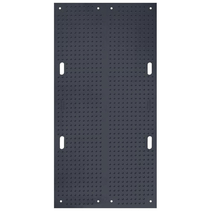 TrakMat® Ground Protection Mat - 4' W x 8' L - Power Cylinder Nub / Flat Tread On Reverse - Black