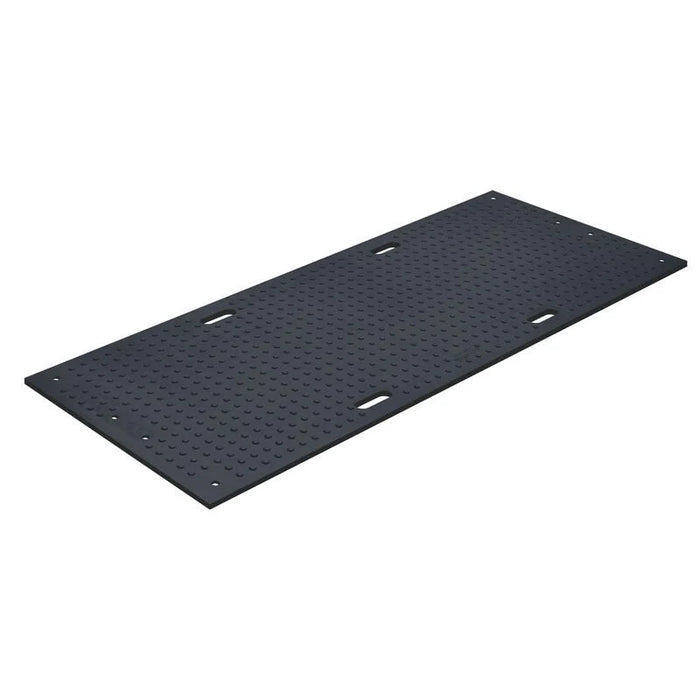 TrakMat® Ground Protection Mat - 3' W x 8' L - Power Cylinder Nub Tread Both Sides - Black