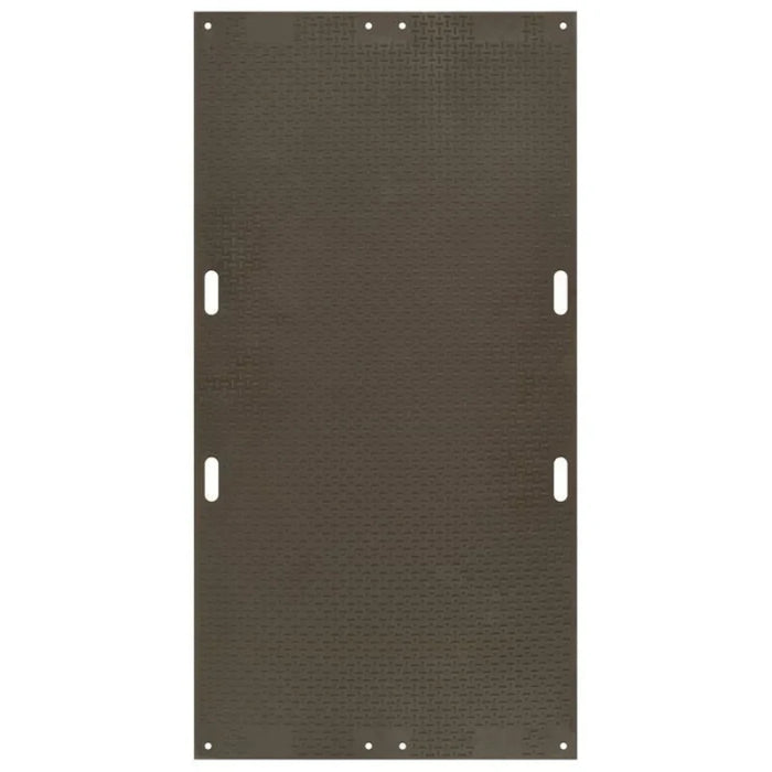 Versamat® Ground Protection Mat - 4' W x 8' L - Hand Holes - Added Tread One Side - Black
